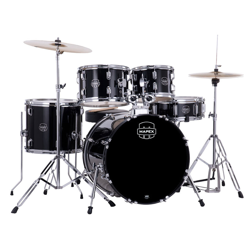 Batería Acústica Mapex Comet Shell Pack de 5 Piezas CM5044FTCDK-SC - Dark Black (INCLUYE HARDWARE Y PLATILLOS)