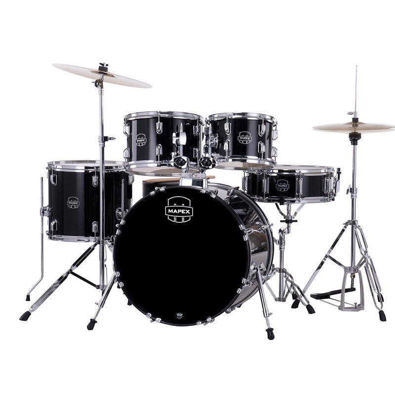Batería Acústica Mapex Comet Shell Pack de 5 Piezas CM5044FTCDK-SC - Dark Black (INCLUYE HARDWARE Y PLATILLOS)