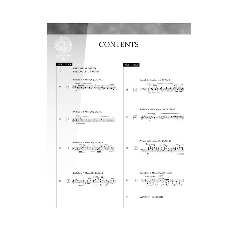 Libro Hal Leonard Schirmer Performance Editions Chopin Selected Preludes - Nivel Intermedio