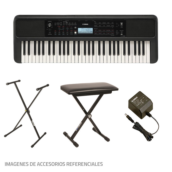 Pack de Teclado Yamaha PSR-E383 (incluye adaptador Yamaha, soporte y banqueta)