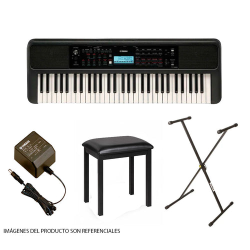 Pack de Teclado Yamaha PSR-E383 (incluye adaptador Yamaha, soporte y banqueta)