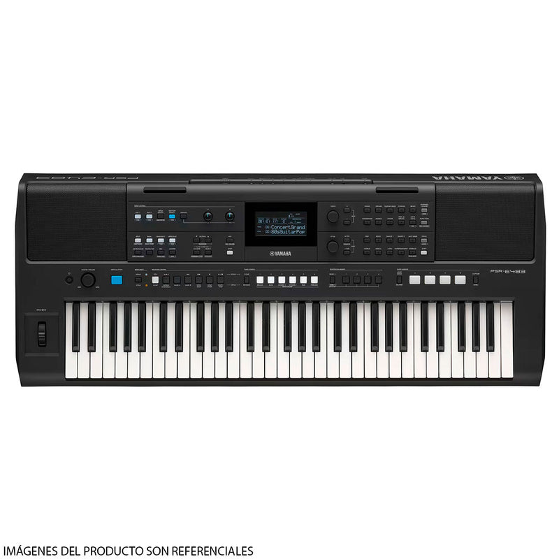 Teclado Portátil Yamaha PSR-E483 de 61 Teclas (incluye adaptador de corriente Yamaha)