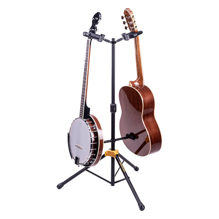 Soporte Doble de Guitarra Hercules GS422B PLUS con resplado plegable