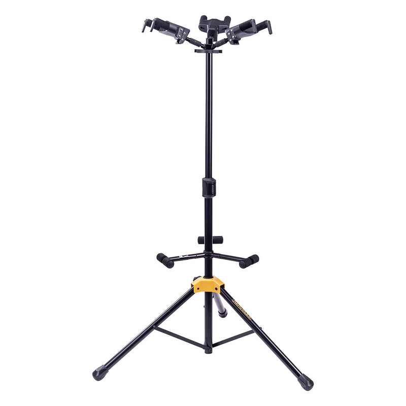 Soporte Triple de Guitarra Hercules GS432B PLUS con respaldo plegable y sistema de agarre
