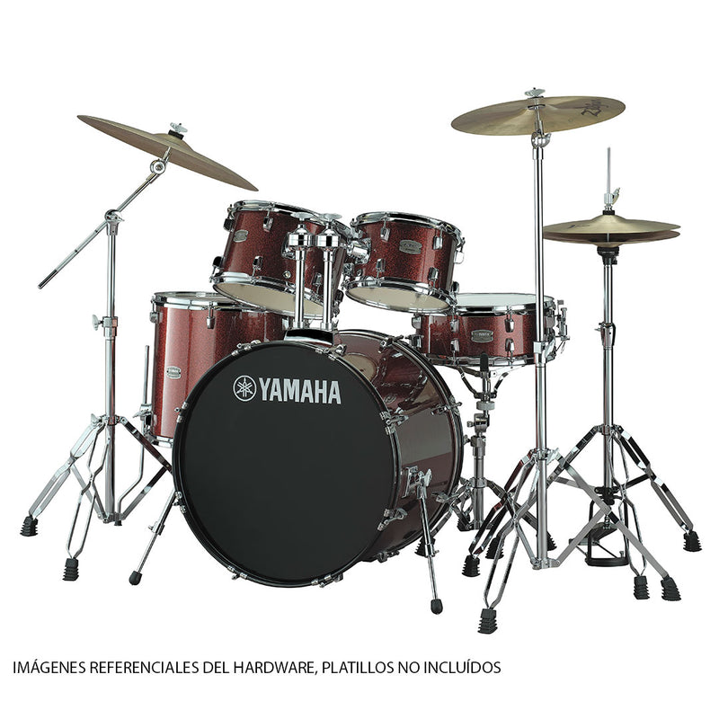 Batería Acústica Yamaha Rydeen RDP2F5 BGG Shell Pack de 5 piezas + Hardware - Burgundy Glitter (NO INCLUYE PLATILLOS)