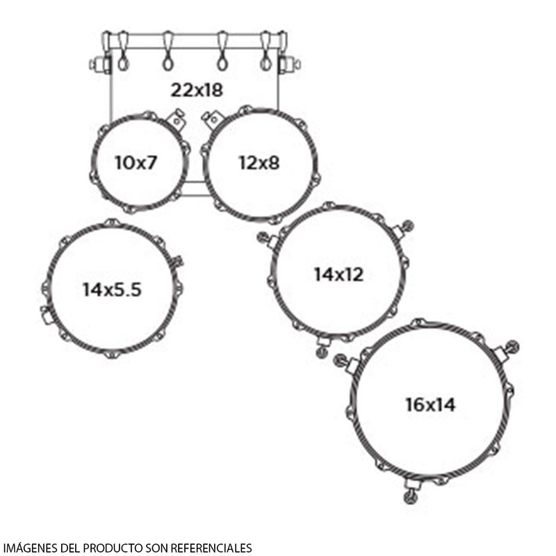 Batería Acústica Mapex Armory AR628SFUVNR Shell Pack de 6 Piezas - Red Onyx Burst (NO INCLUYE HARDWARE NI PALTILLOS)