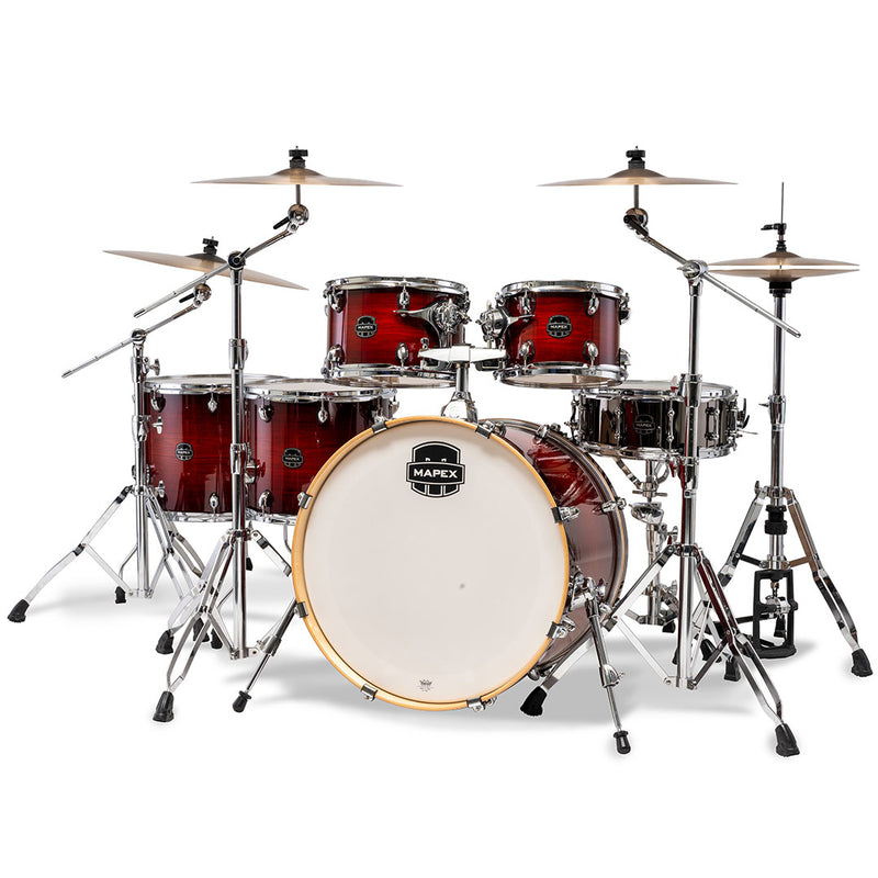 Batería Acústica Mapex Armory AR628SFUVNR Shell Pack de 6 Piezas - Red Onyx Burst