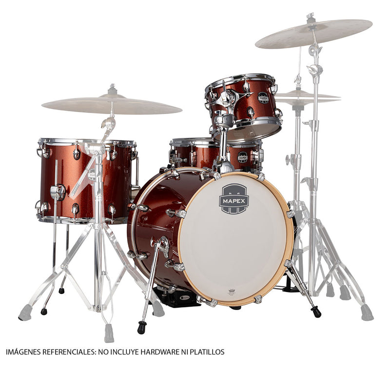 Batería Acústica Mapex Mars Birch MA486SOR Shell Pack de 4 piezas - Blood Orange Sparkle (NO INCLUYE HARDWARE NI PLATILLOS)