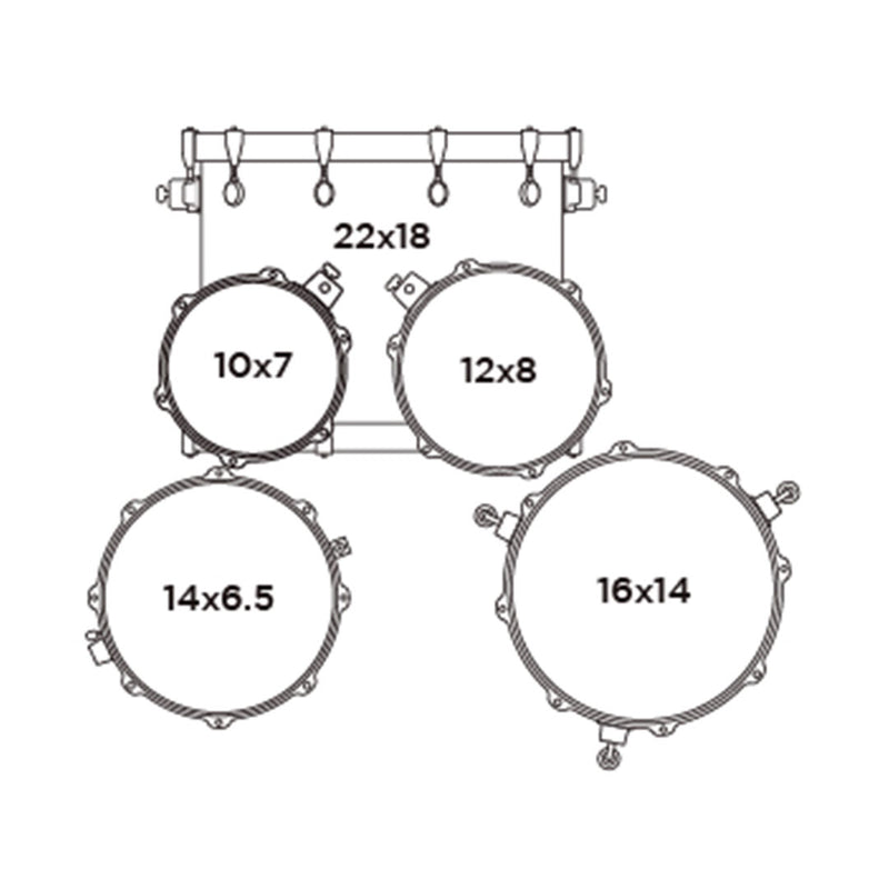 Batería Acústica Mapex Mars Birch Shell Pack de 5 piezas MA529SFDT - Diamond Sparkle (NO INCLUYE HARDWARE NI PLATILLOS)