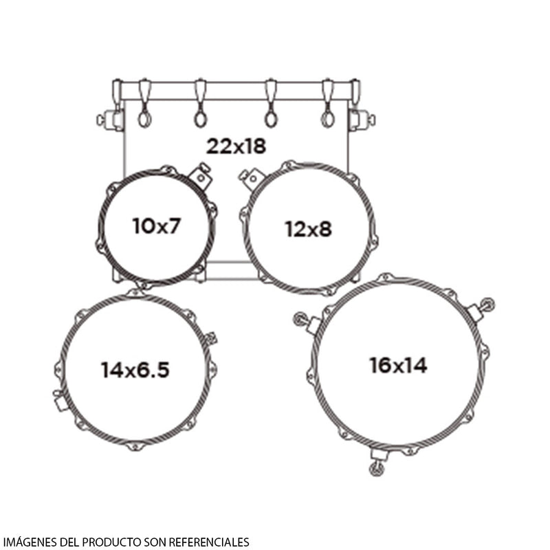 Batería Acustica Mapex Mars Birch MA529SFOR Shell Pack de 5 piezas - Blood Orange Sparkle (NO INCLUYE HARDWARE NI PLATILLOS)