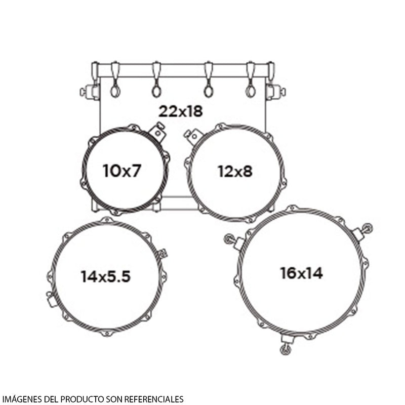 Batería Acústica Mapex Mars Maple MM529SFOG Shell Pack de 5 piezas - Glossy Amber (NO INCLUYE HARDWARE NI PLATILLOS)