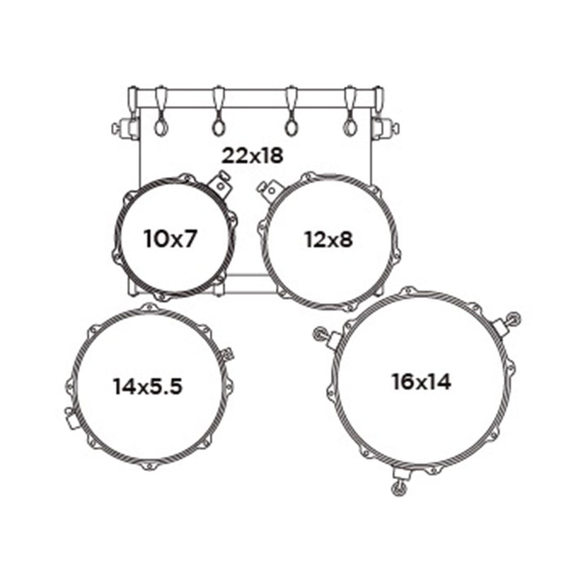 Batería Acústica Mapex Mars Maple MM529SFWI Shell Pack de 5 Piezas - Merlot Satin (NO INCLUYE HARDWARE NI PLATILLOS)