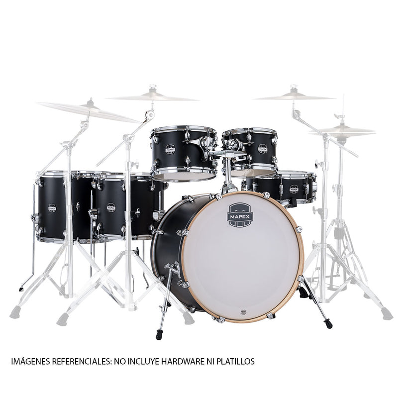 Batería Acústica Mapex Mars Maple Shell Pack de 6 piezas MM628SFUKD - Matte Black (NO INCLUYE HARDWARE NI PLATILLOS)