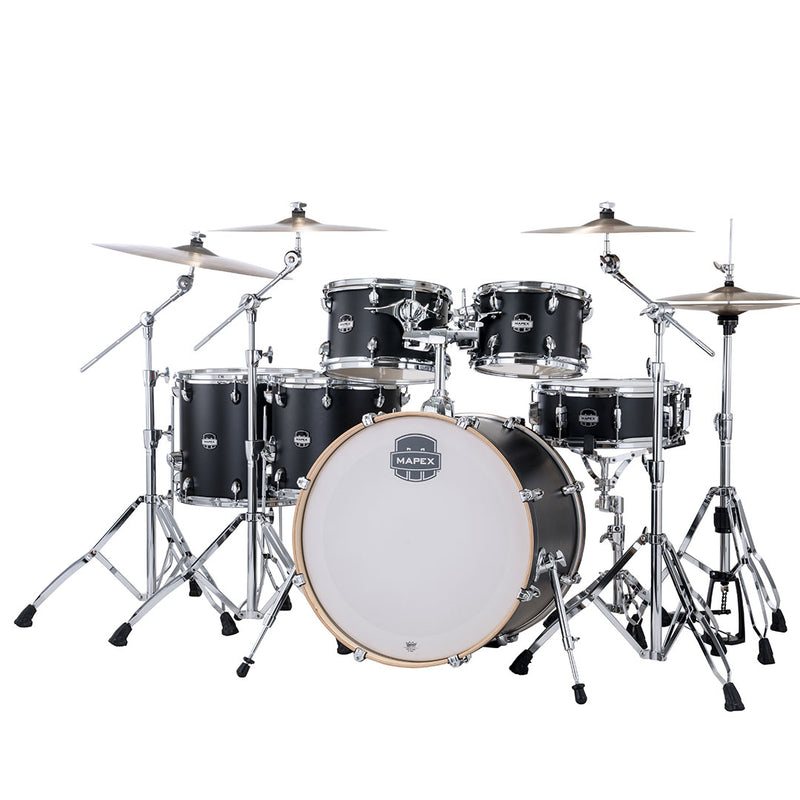 Batería Acústica Mapex Mars Maple Shell Pack de 6 piezas MM628SFUKD - Matte Black (NO INCLUYE HARDWARE NI PLATILLOS)