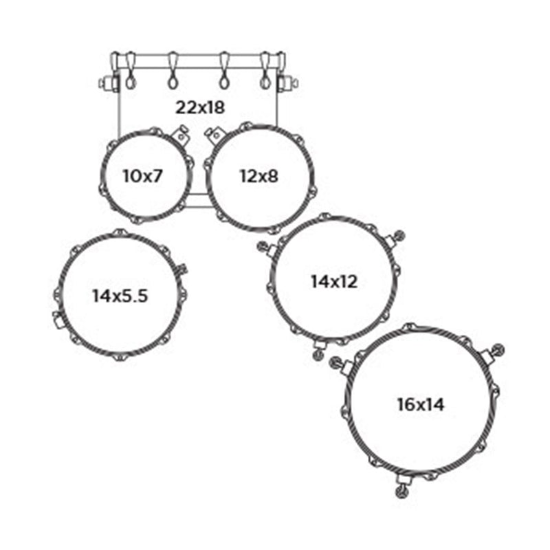 Batería Acústica Mapex Mars Maple MM628SFUNW Shell Pack de 6 piezas - Natural Satin Wood (NO INCLUYE HARDWARE NI PLATILLOS)