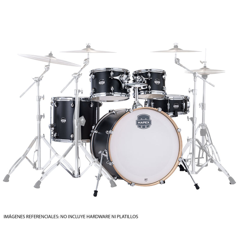 Batería Acústica Mapex Mars Maple MM529SFKD Shell Pack de 5 piezas - Matte Black (NO INCLUYE HARDWARE NI PLATILLOS)