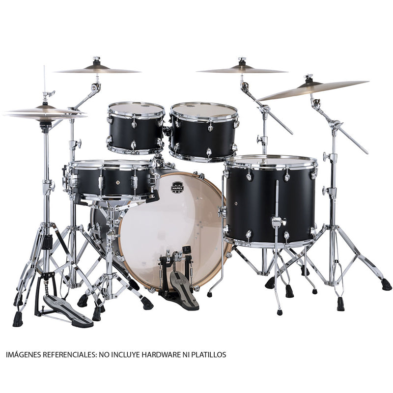 Batería Acústica Mapex Mars Maple MM529SFKD Shell Pack de 5 piezas - Matte Black (NO INCLUYE HARDWARE NI PLATILLOS)