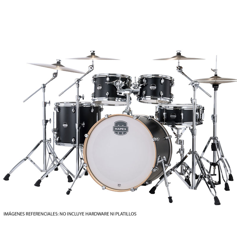 Batería Acústica Mapex Mars Maple MM529SFKD Shell Pack de 5 piezas - Matte Black (NO INCLUYE HARDWARE NI PLATILLOS)