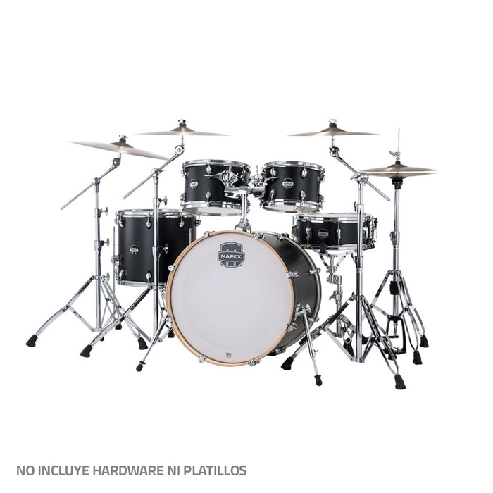 Batería Acústica Mapex Mars Maple MM529SFKD Shell Pack de 5 piezas - Matte Black (NO INCLUYE HARDWARE NI PLATILLOS)