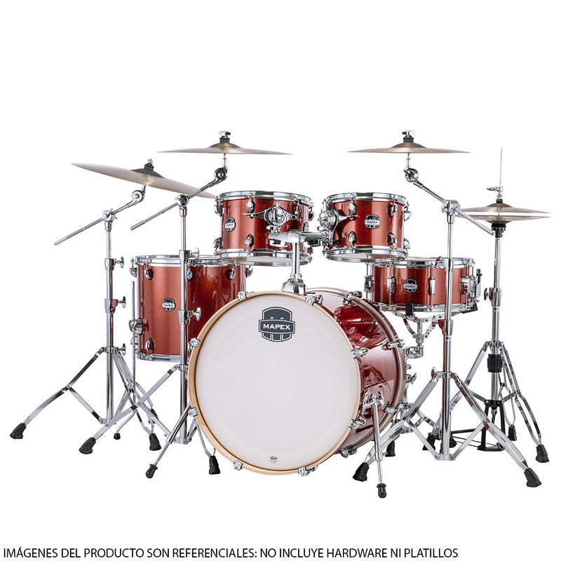 Batería Acustica Mapex Mars Birch MA529SFOR Shell Pack de 5 piezas - Blood Orange Sparkle (NO INCLUYE HARDWARE NI PLATILLOS)