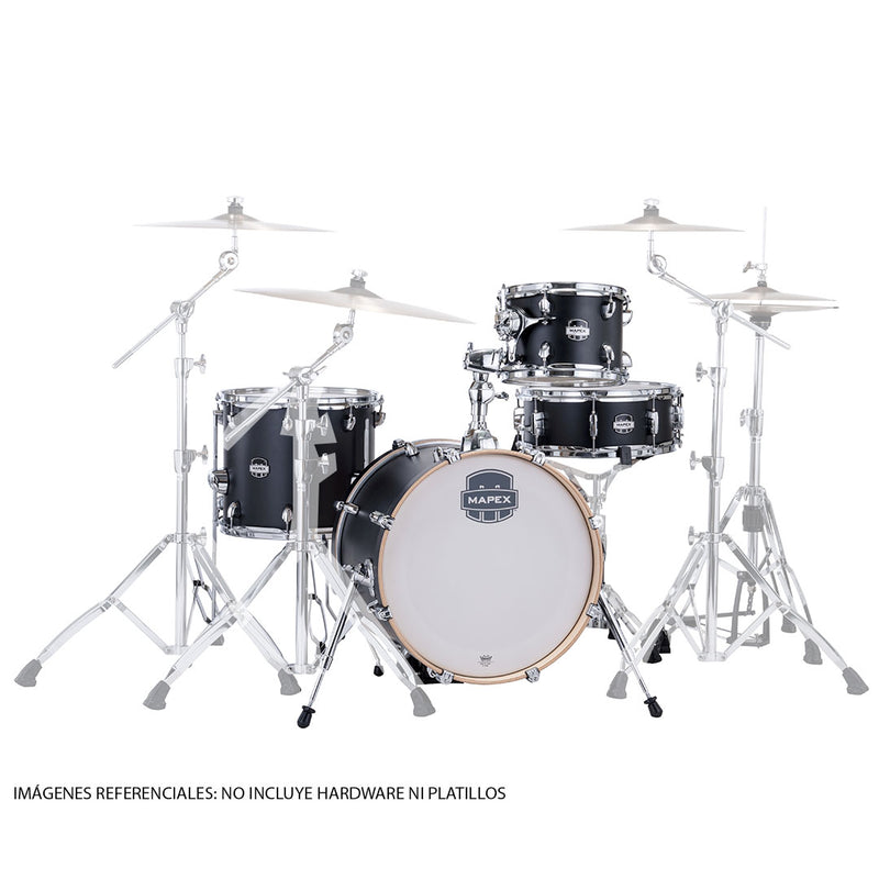 Batería Acústica Mapex Mars Maple MM486SKD Shell Pack de 4 piezas - Matte Black (NO INCLUYE HARDWARE NI PLATILLOS)