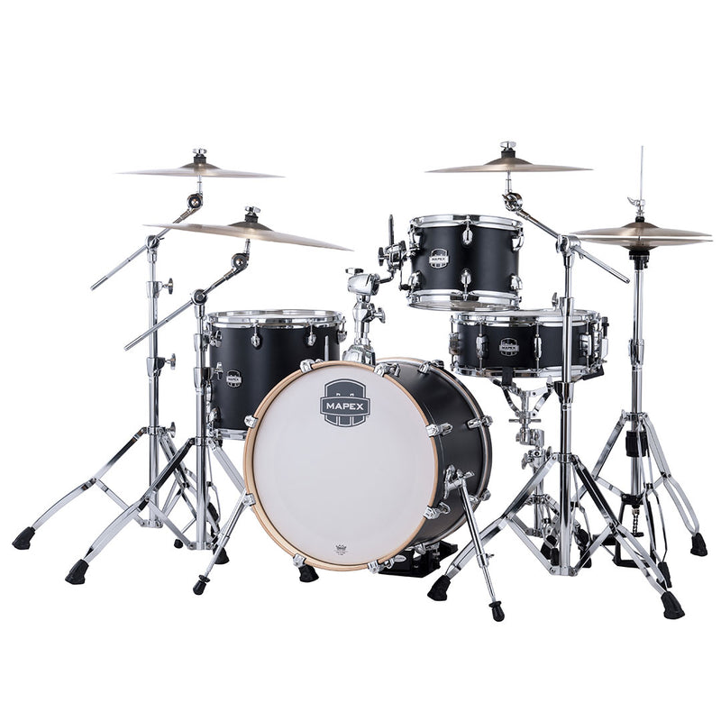 Batería Acústica Mapex Mars Maple MM486SKD Shell Pack de 4 piezas - Matte Black (NO INCLUYE HARDWARE NI PLATILLOS)