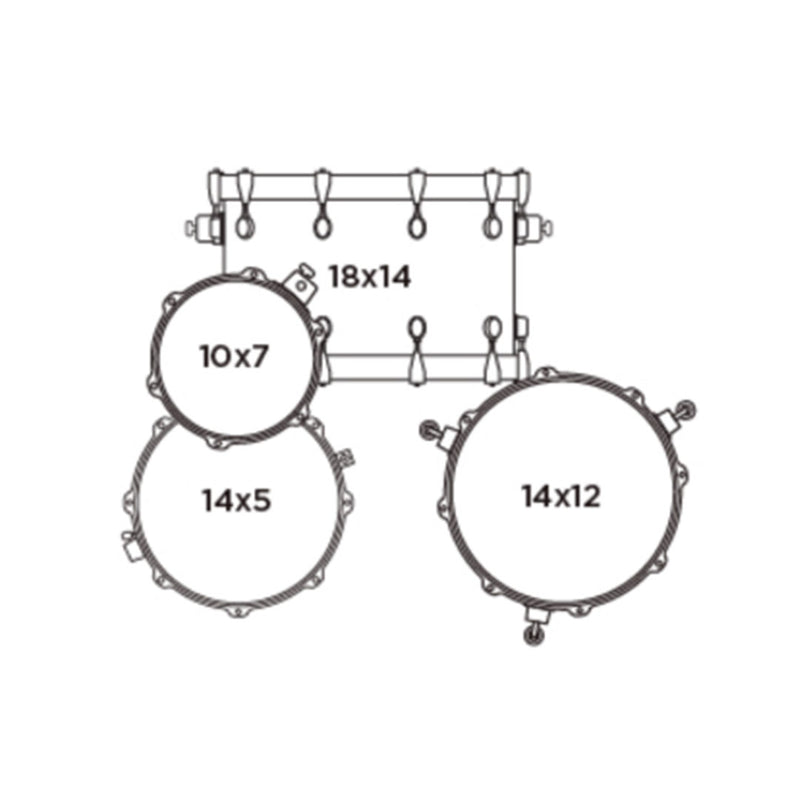 Batería Acústica Mapex Mars Maple MM486SKD Shell Pack de 4 piezas - Matte Black (NO INCLUYE HARDWARE NI PLATILLOS)