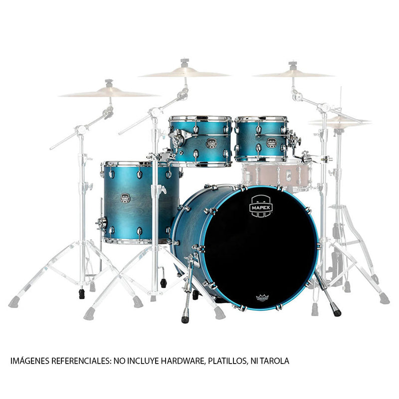 Batería Acústica Mapex Saturn Evolution Maple/Walnut SE529XMPT Shell Pack de 4 piezas - Exotic Azure Burst (NO INCLUYE HARDWARE, PLATILLOS, NI TAROLA)