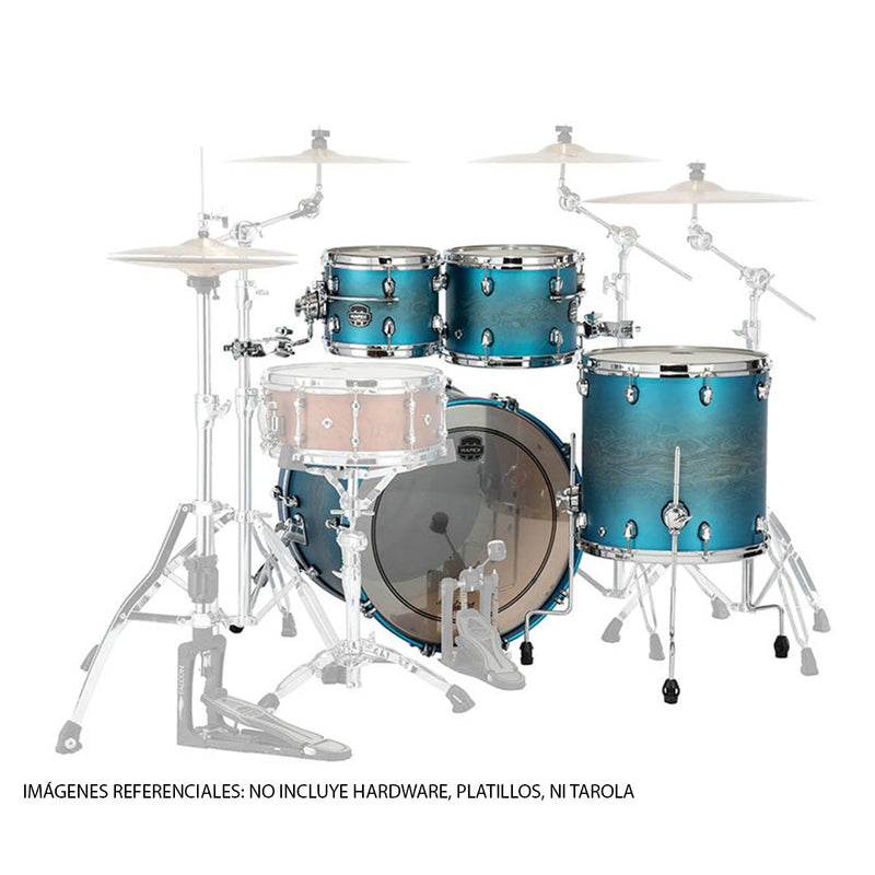 Batería Acústica Mapex Saturn Evolution Maple/Walnut SE529XMPT Shell Pack de 4 piezas - Exotic Azure Burst (NO INCLUYE HARDWARE, PLATILLOS, NI TAROLA)