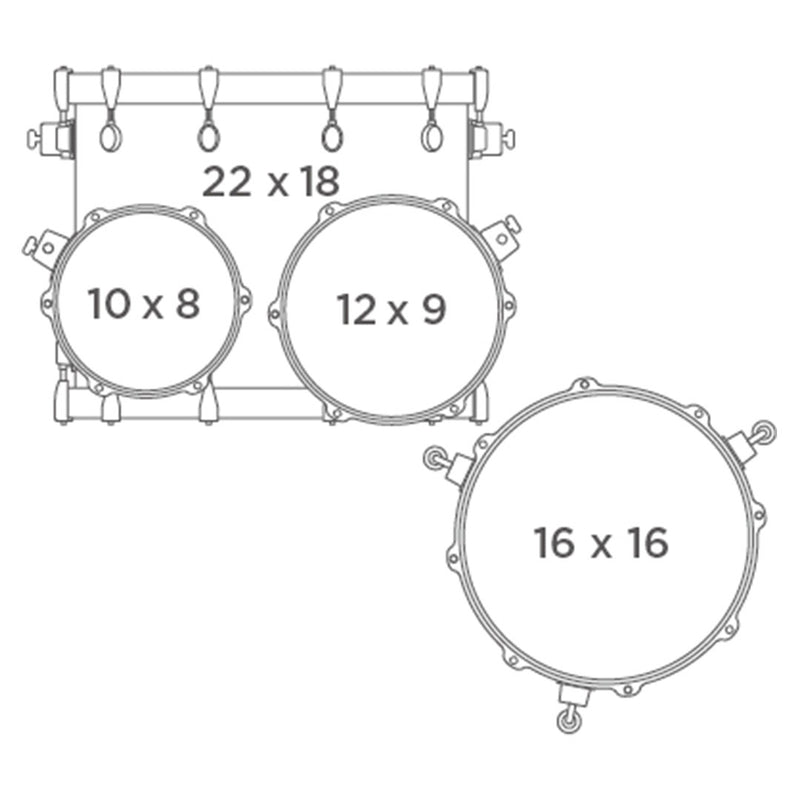 Batería Acústica Mapex Saturn Evolution Shell Pack de 4 piezas SE529XMPO - Exotic Sunburst Lacquer (NO INCLUYE HARDWARE NI PLATILLOS, NI TAROLA)