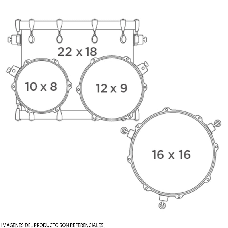 Batería Acústica Mapex Saturn Evolution Shell Pack de 4 piezas SE529XMPO - Exotic Sunburst Lacquer (NO INCLUYE HARDWARE, PLATILLOS NI TAROLA)