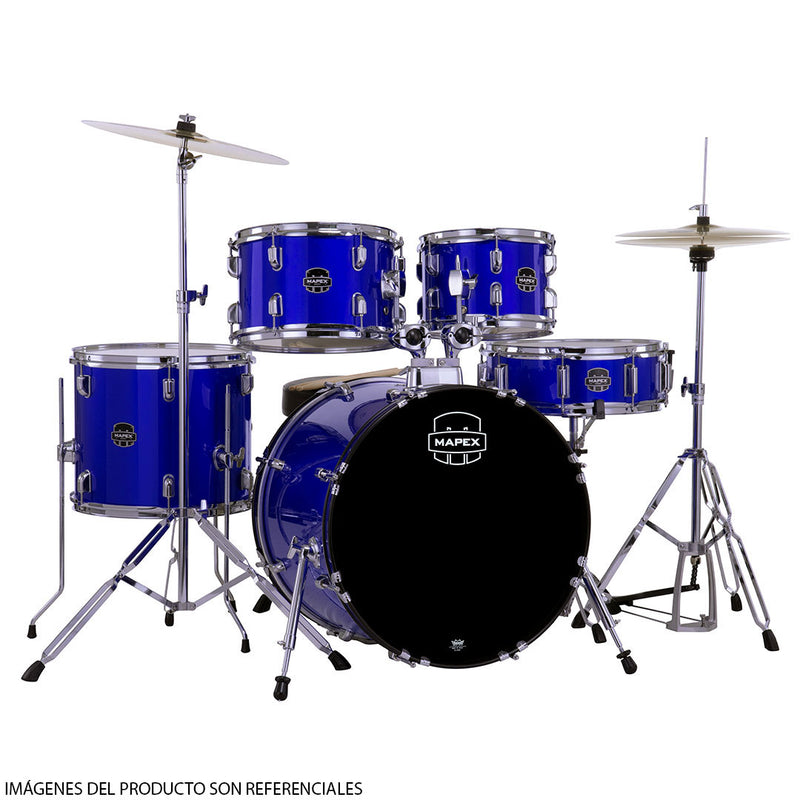 Batería Acústica Mapex Comet Shell Pack de 5 Piezas CM5044FTCIB-SC - Indigo Blue (INCLUYE HARDWARE Y PLATILLOS)