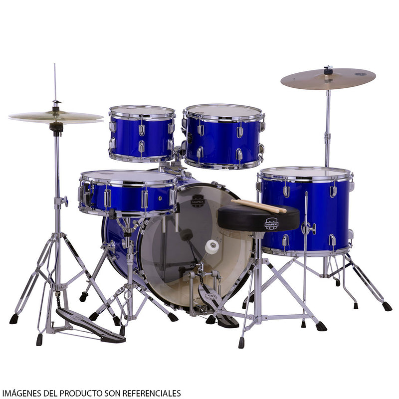 Batería Acústica Mapex Comet Shell Pack de 5 Piezas CM5044FTCIB-SC - Indigo Blue (INCLUYE HARDWARE Y PLATILLOS)