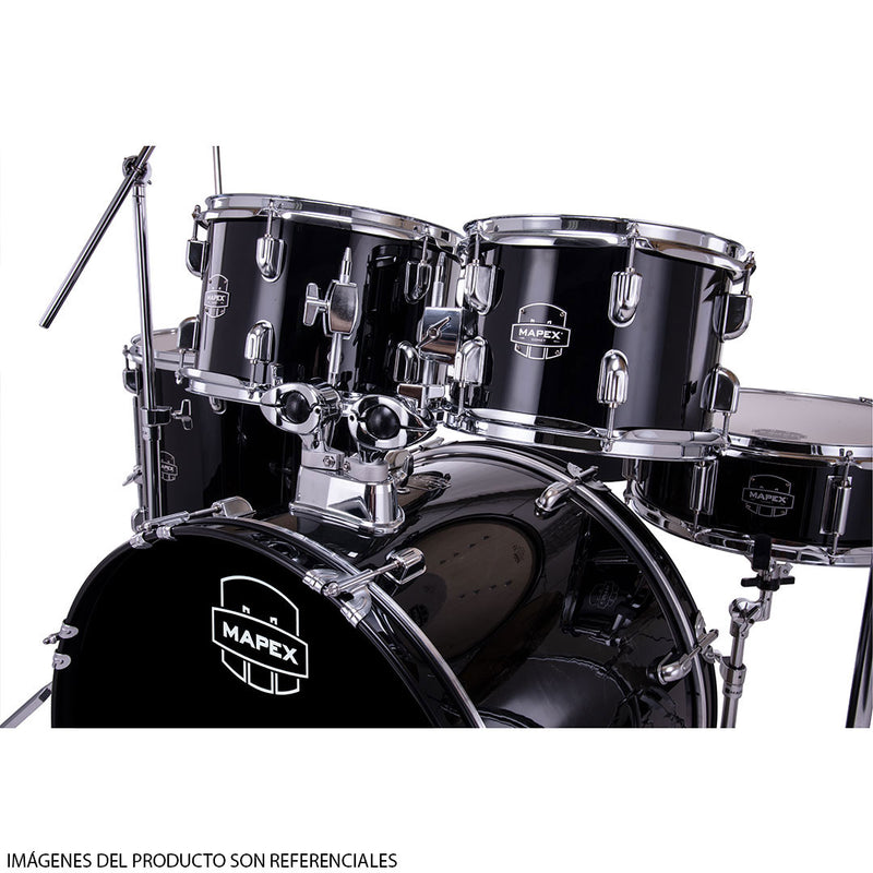 Batería Acústica Mapex Comet CM5294FTCDK-SC Shell Pack de 5 piezas - Dark Black (INCLUYE HARDWARE Y PLATILLOS)