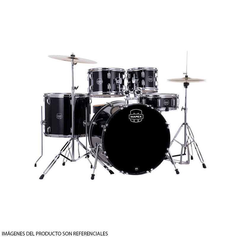 Batería Acústica Mapex Comet CM5294FTCDK-SC Shell Pack de 5 piezas - Dark Black (INCLUYE HARDWARE Y PLATILLOS)