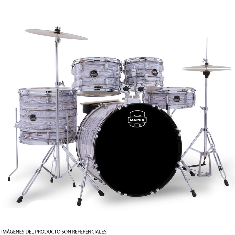 Batería Acústica Mapex Comet CM5294FTCFI-SC Shell Pack de 5 piezas - White Marblewood (INCLUYE HARDWARE, PLATILLOS Y ASIENTO)