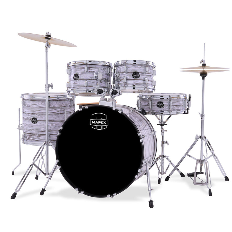 Batería Acústica Mapex Comet CM5294FTCFI-SC Shell Pack de 5 piezas - White Marblewood (INCLUYE HARDWARE, PLATILLOS Y ASIENTO)