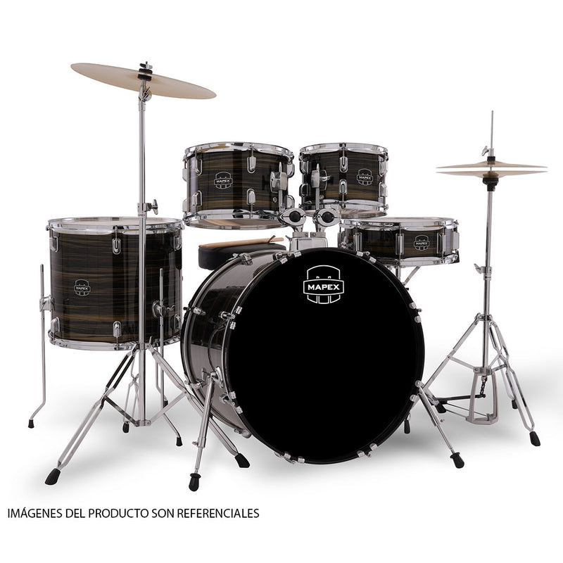 Batería Acústica Mapex Comet Shell Pack de 5 piezas CM5294FTCFJ-SC - Ebony Yellow Grain