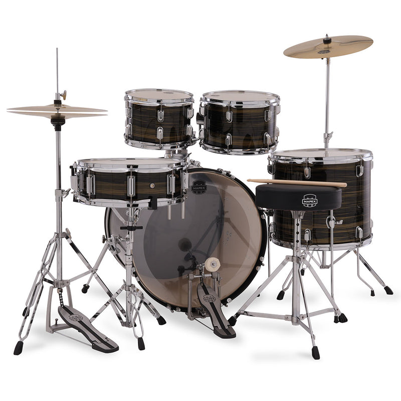 Batería Acústica Mapex Comet Shell Pack de 5 piezas CM5294FTCFJ-SC - Ebony Yellow Grain