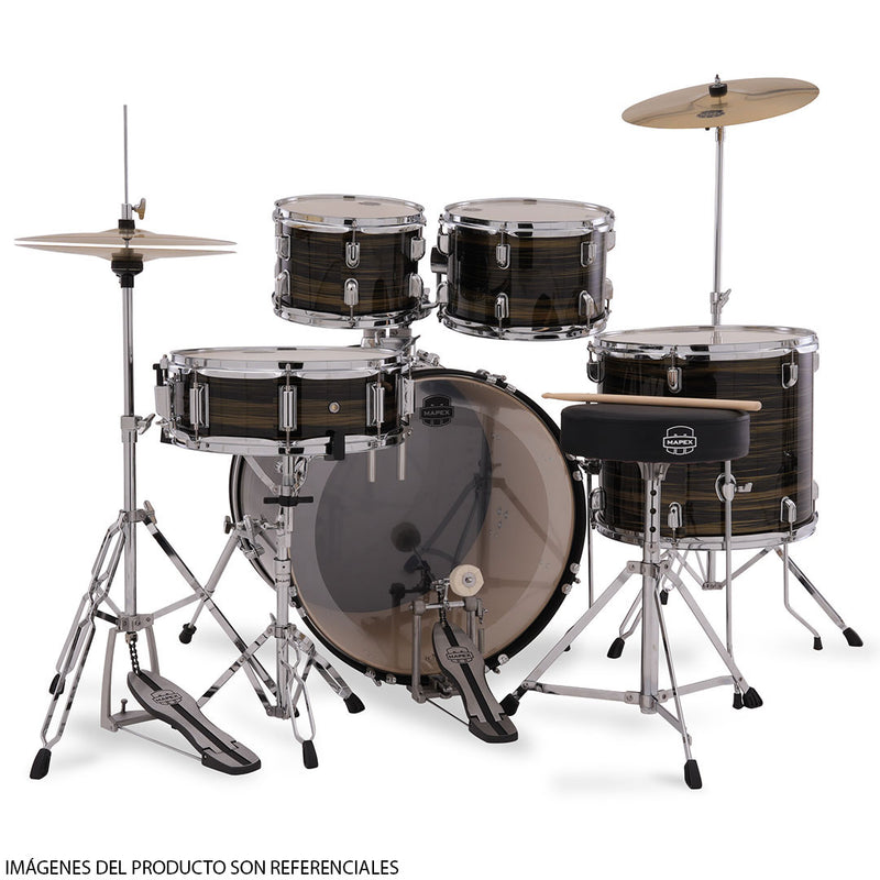 Batería Acústica Mapex Comet Shell Pack de 5 piezas CM5294FTCFJ-SC - Ebony Yellow Grain