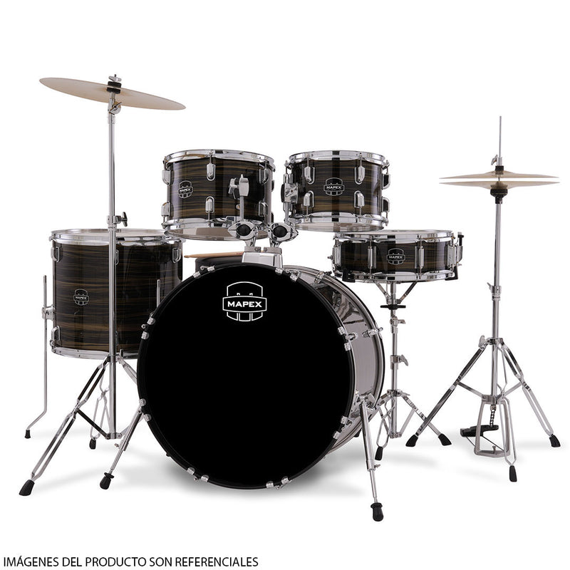 Batería Acústica Mapex Comet Shell Pack de 5 piezas CM5294FTCFJ-SC - Ebony Yellow Grain