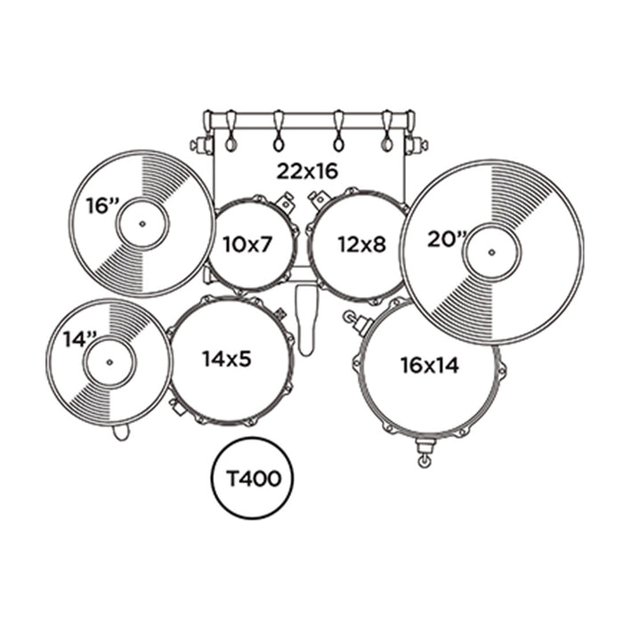 Batería Acústica Mapex Venus Shell Pack de 5 piezas VE5295FTCVC - Steel Blue Metallic (INCLUYE HARDWARE Y PLATILLOS)