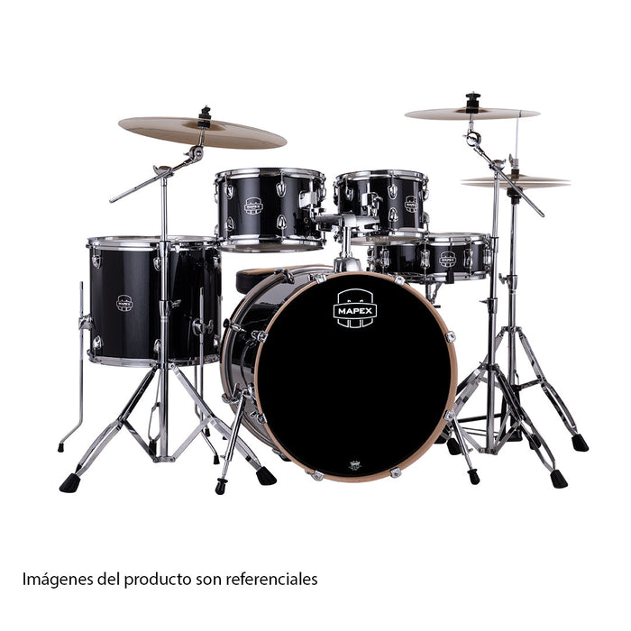 Batería Acústica Mapex Venus Shell Pack de 5 piezas VE5295FTCVH - Black Galaxy Sparkle (INCLUYE HARDWARE Y PLATILLOS)