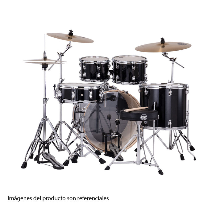 Batería Acústica Mapex Venus Shell Pack de 5 piezas VE5295FTCVH - Black Galaxy Sparkle (INCLUYE HARDWARE Y PLATILLOS)