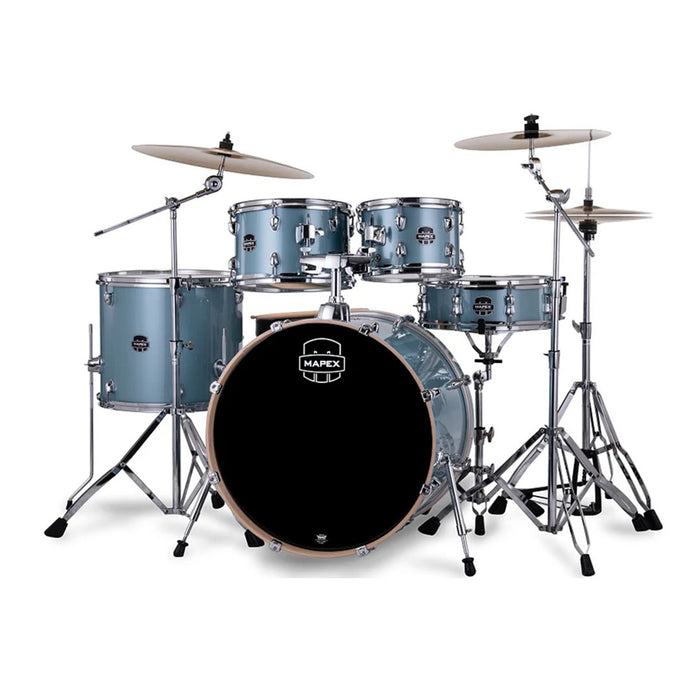 Batería Acústica Mapex Venus Shell Pack de 5 piezas VE5295FTCVJ - Aqua Blue Sparkle (INCLUYE HARDWARE Y PLATILLOS)