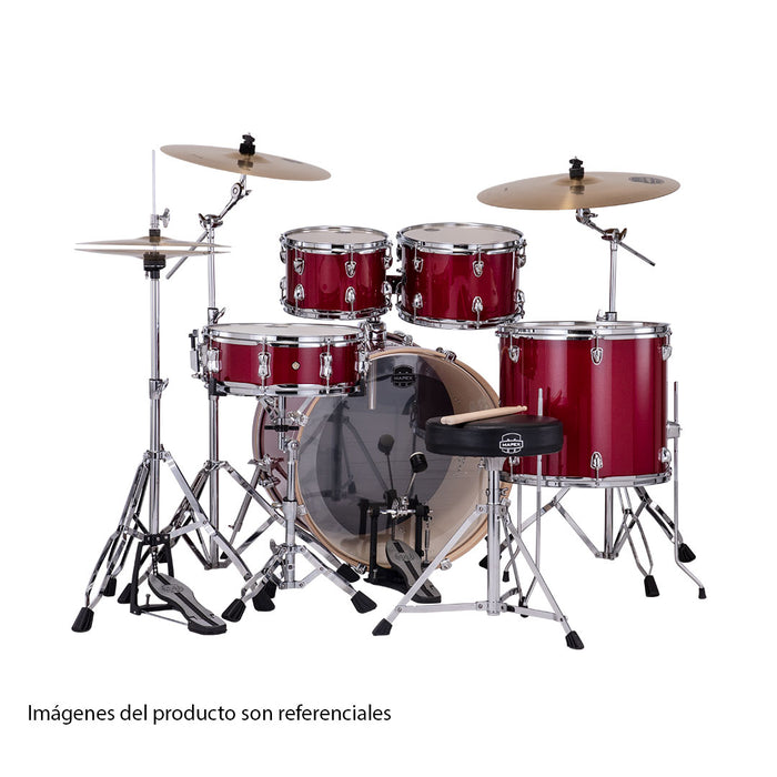 Batería Acústica Mapex Venus Shell Pack de 5 piezas VE5295FTCVM - Crimson Red Sparkle (INCLUYE HARDWARE Y PLATILLOS)