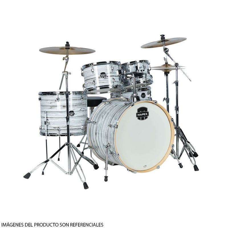Batería Acústica Mapex Venus Shell Pack de 5 piezas LTVE5295FTCFI - White Marblewood (INCLUYE HARDWARE Y PLATILLOS)