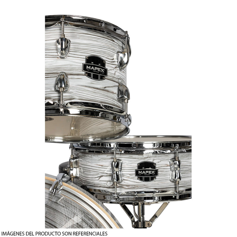 Batería Acústica Mapex Venus Shell Pack de 5 piezas LTVE5295FTCFI - White Marblewood (INCLUYE HARDWARE Y PLATILLOS)