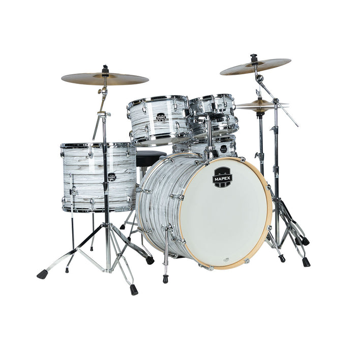 Batería Acústica Mapex Venus Shell Pack de 5 piezas LTVE5295FTCFI - White Marblewood (INCLUYE HARDWARE Y PLATILLOS)