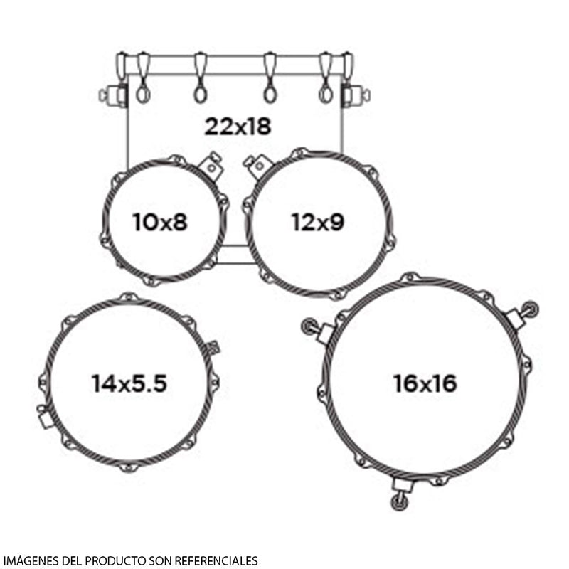 Batería Acústica Mapex Armory AR529SVJO Shell Pack 5 Piezas - Jade Stone Burst